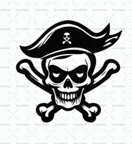 Piratenschädel und gekreuzte Knochen
